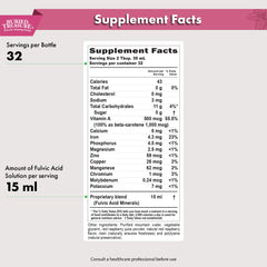 Close-up of Raspberry Fulvic Mineral Complex bottle