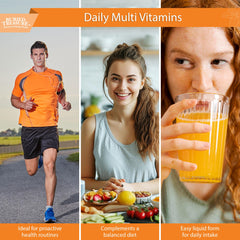 Orange Zest flavored liquid vitamin serving