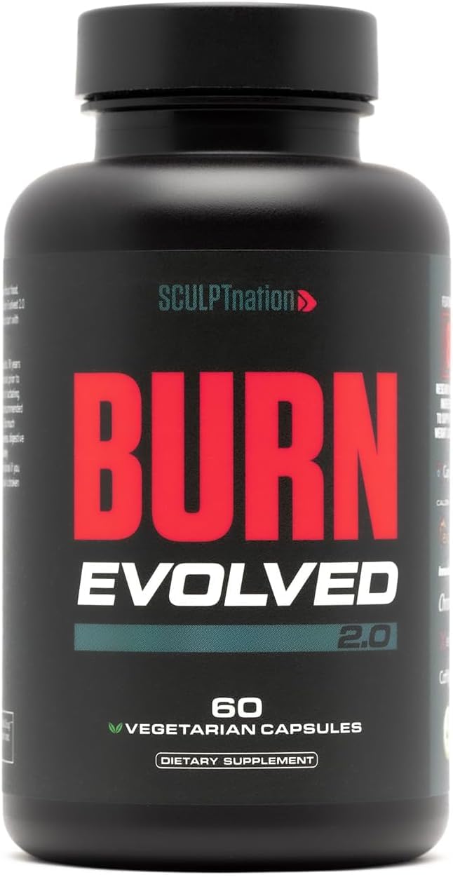 Hero image showing Sculpt Nation Burn thermogenic fat burner bottle