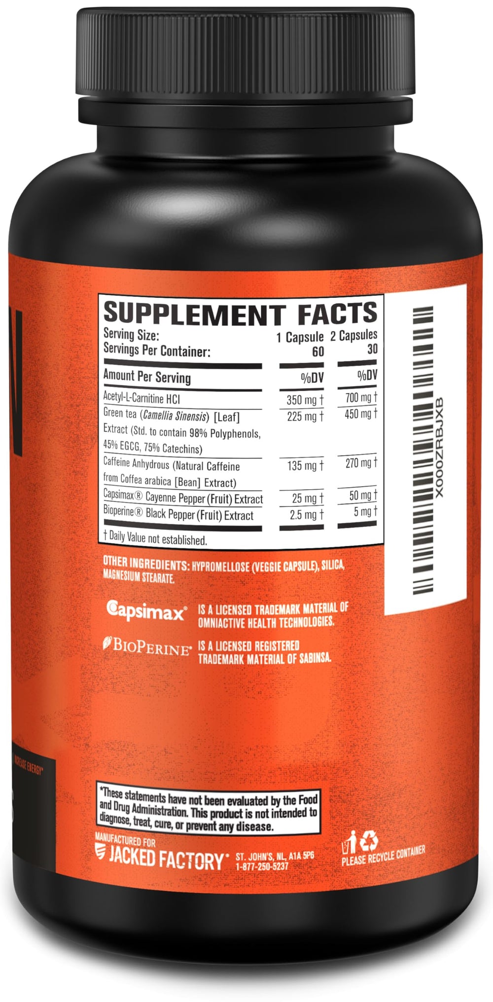 cGMP-Certified facility text on Burn-XT packaging