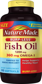 Burp-Less Fish Oil 1200 mg 200 softgels pack shot