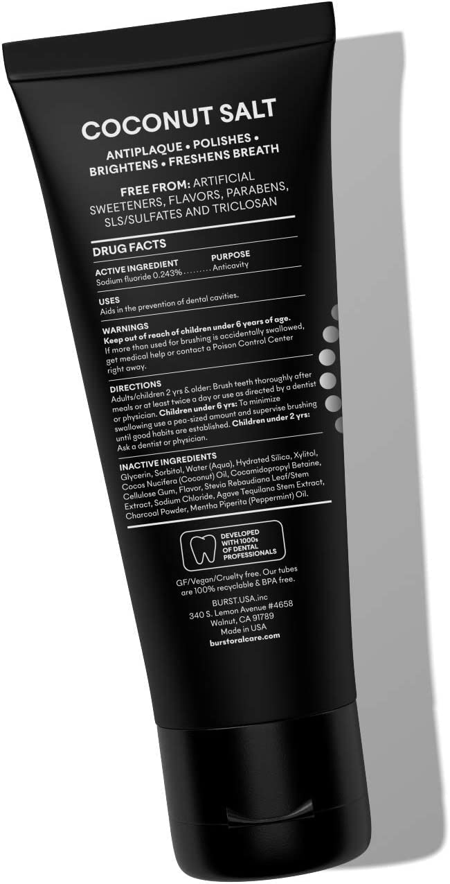 Coconut Salt flavor cue on BURST toothpaste