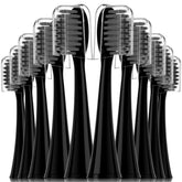 Burst compatible replacement toothbrush heads in black with dust cover cap