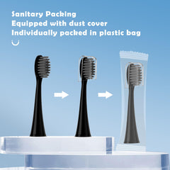 10-pack Burst Sonic Toothbrush replacement heads in black