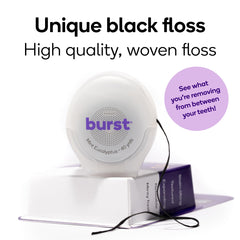 Close-up of expanding floss showing plaque removal