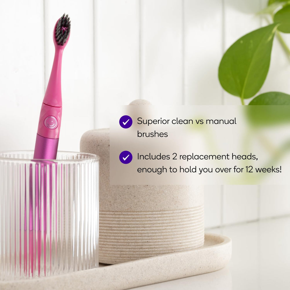 Tapered bristles reaching below the gumline