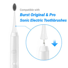Close-up of charcoal bristles on Burst replacement brush head