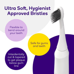 Close-up of ultra-soft bristles on BURST toothbrush White