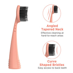Group of 5 Burst replacement toothbrush heads with rose gold covers