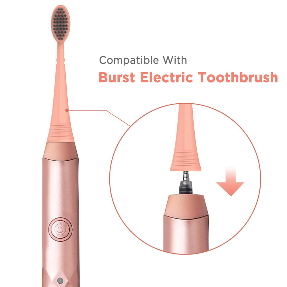 10-count package of BURST replacement heads with rose gold covers