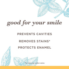 Back view of Burt's Bees Extra White Toothpaste Mountain Mint packaging