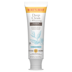 Group shot showing Burt's Bees Deep Clean + Whitening toothpaste packs