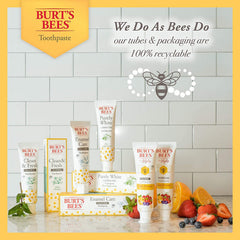 Lifestyle shot featuring Burt's Bees toothpaste Purely White Zen Peppermint