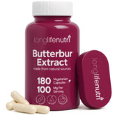 LongLifeNutri Butterbur Extract 100mg bottle front view