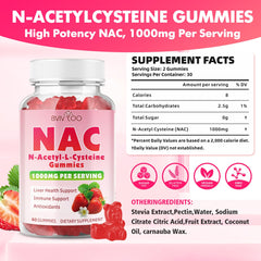 BVIVLOO NAC Gummies 2-Pack sugar-free 1000mg bottle close-up