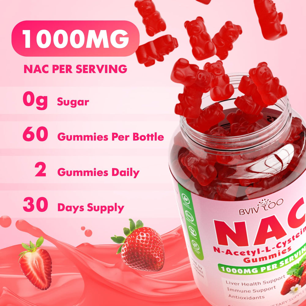 Strawberry flavored vegan NAC gummies image