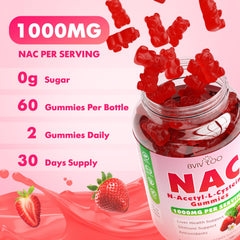 Strawberry flavored vegan NAC gummies image
