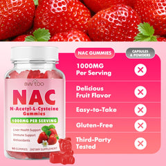 NAC Gummies ingredients and nutrition label