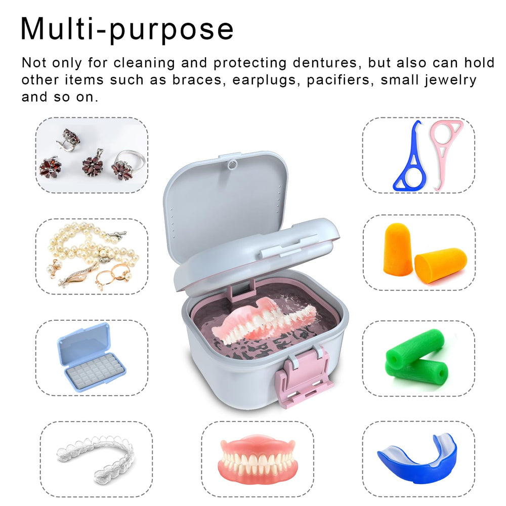 BVN denture bath box showing filter and ventilation holes