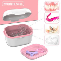 Retainer case with built-in mirror for easy wearing
