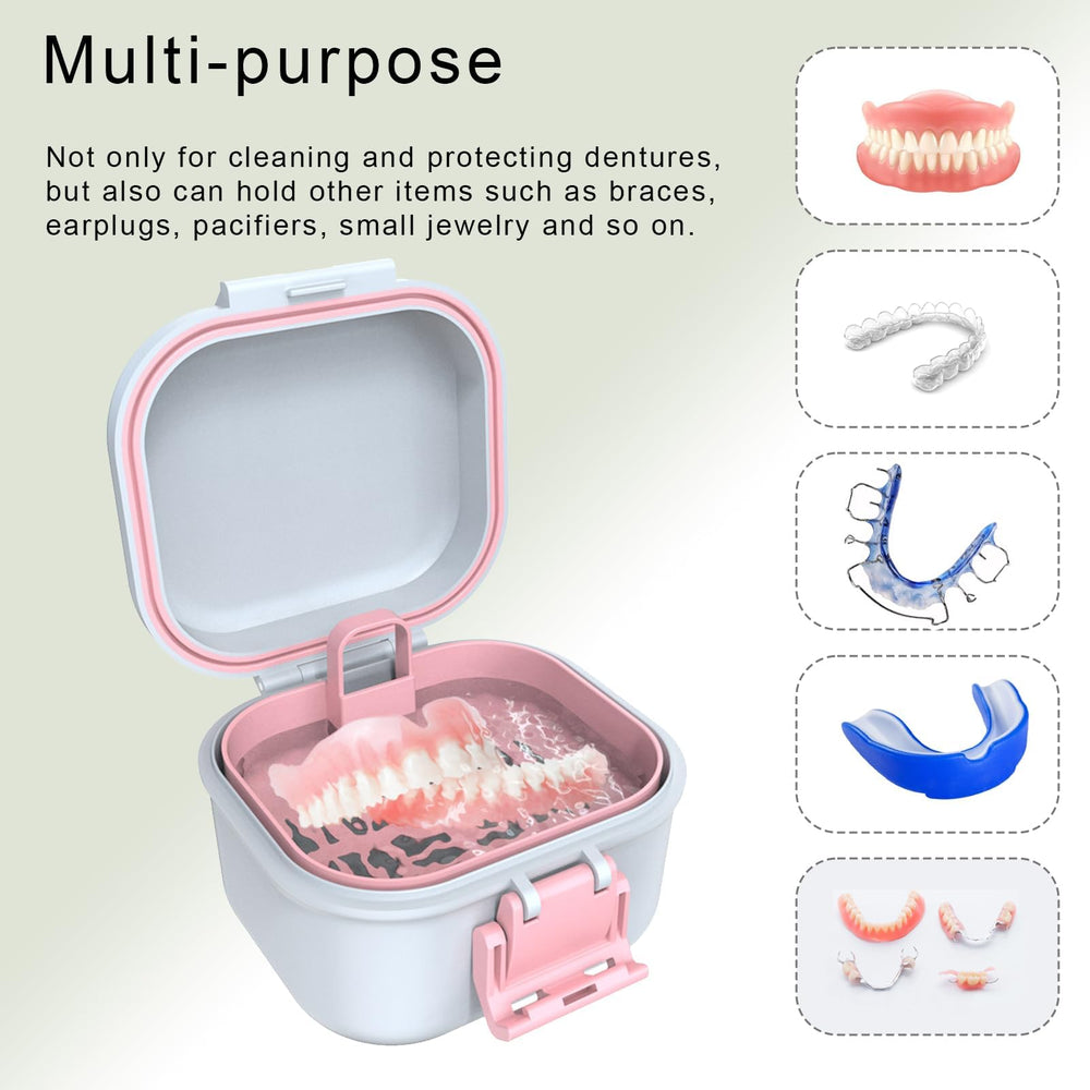 Denture case interior showing storage capacity