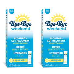 Bye-Bye Weekend Detox Drink Mix lemonade glass for after-workout hydration.