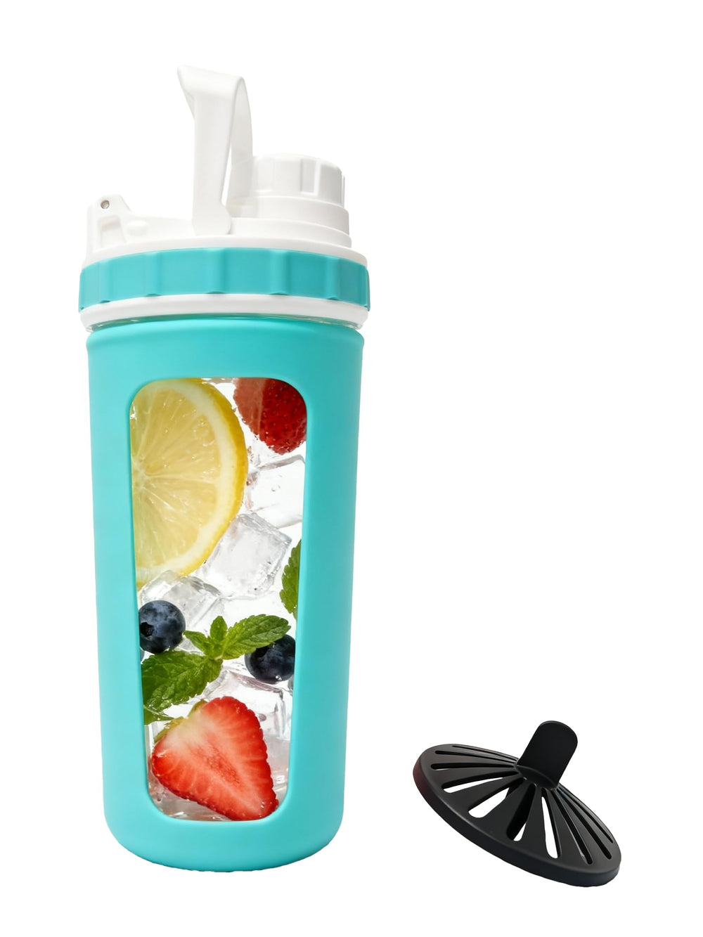 BYLWORKOUT glass shaker 28oz with durable borosilicate glass for hot or cold drinks