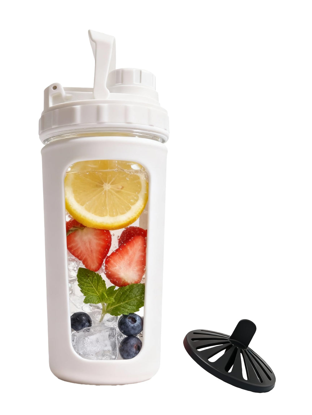 BYLWORKOUT glass shaker bottle 28oz with borosilicate glass for hot and cold drinks