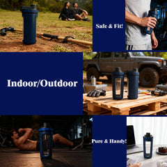 BYLWORKOUT portable glass bottle with removable mixer for quick blending