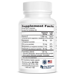 Citrus imagery representing vitamin C source and citrus bioflavonoids
