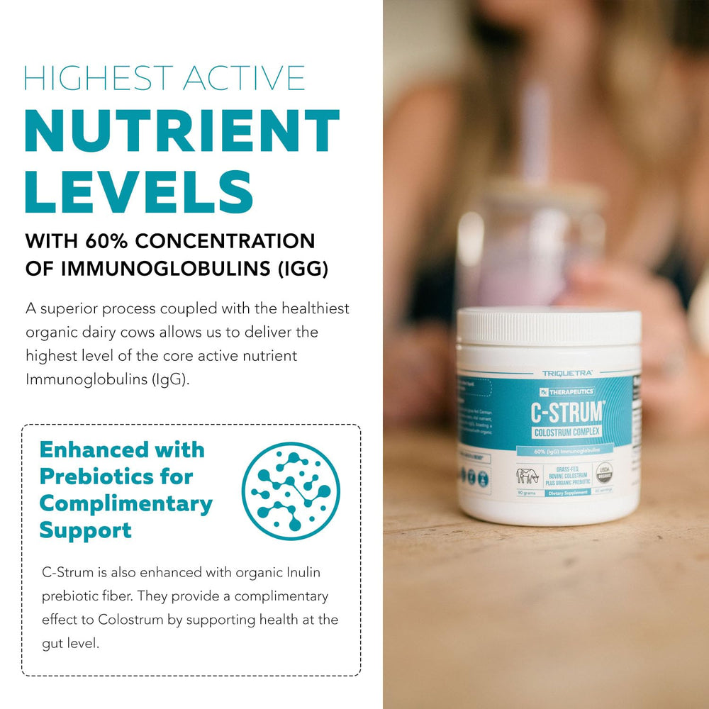 C-Strum colostrum powder ingredients panel