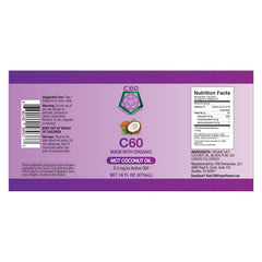 C60 Purple Power Organic MCT Coconut Oil being poured