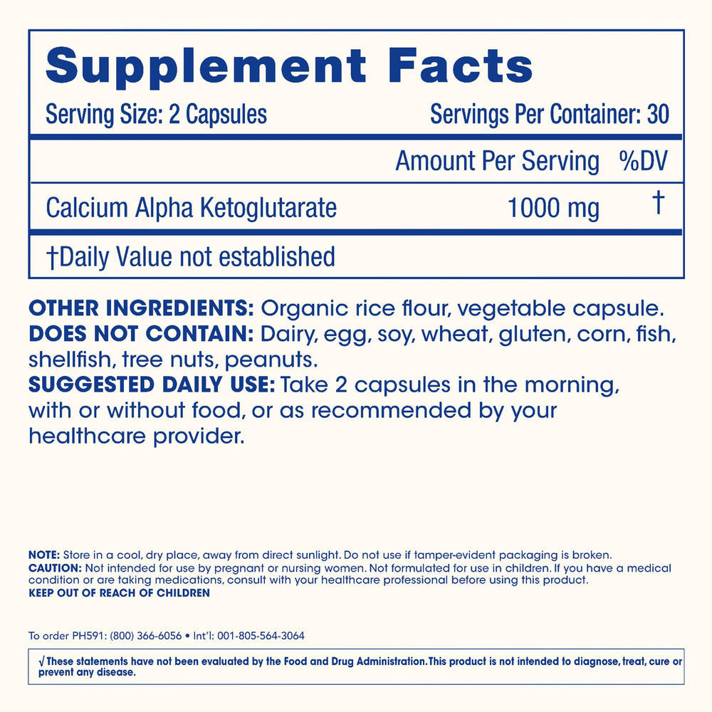 Close-up of Ca AKG capsules
