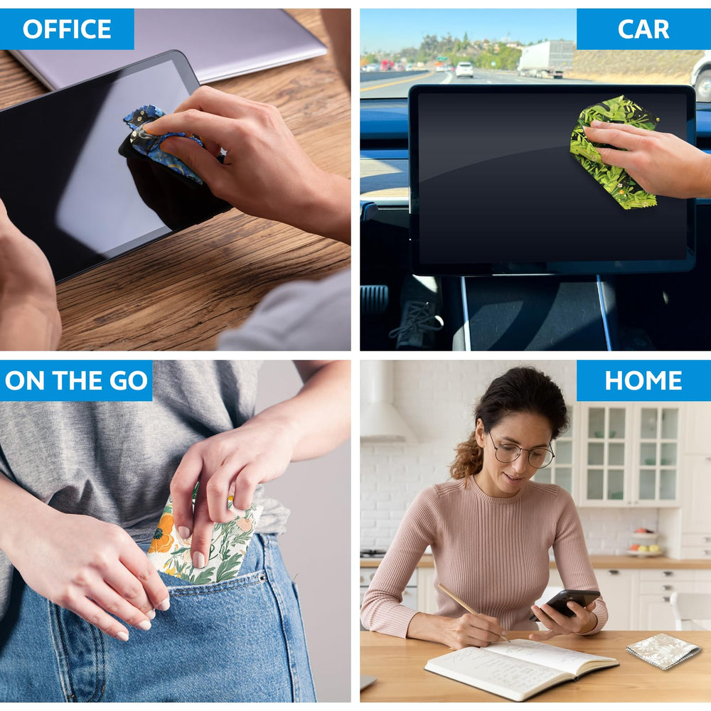 Versatile cleaning cloths for glasses, screens, and lenses