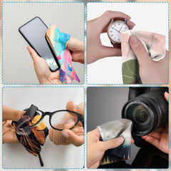 Reusable microfiber cleaning cloth for glasses and screens