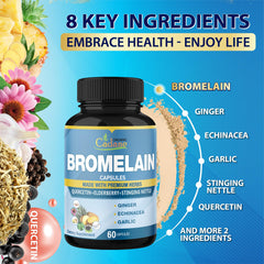 Ingredient highlights: Bromelain, Quercetin, Elderberry