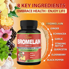 Cadane Bromelain Extract Capsules bottle label showing 60-count