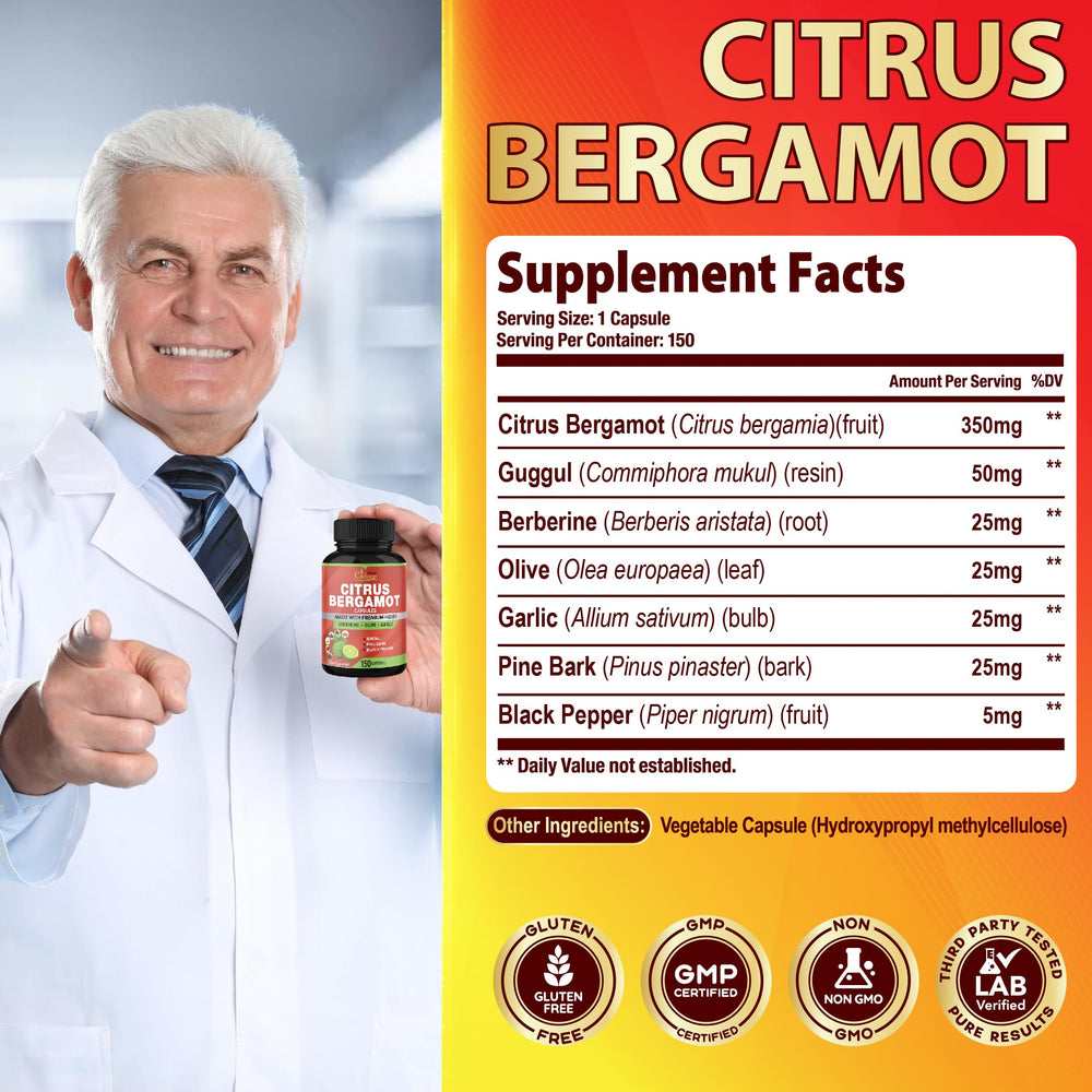 Garlic, pine bark, and black pepper ingredients in capsules