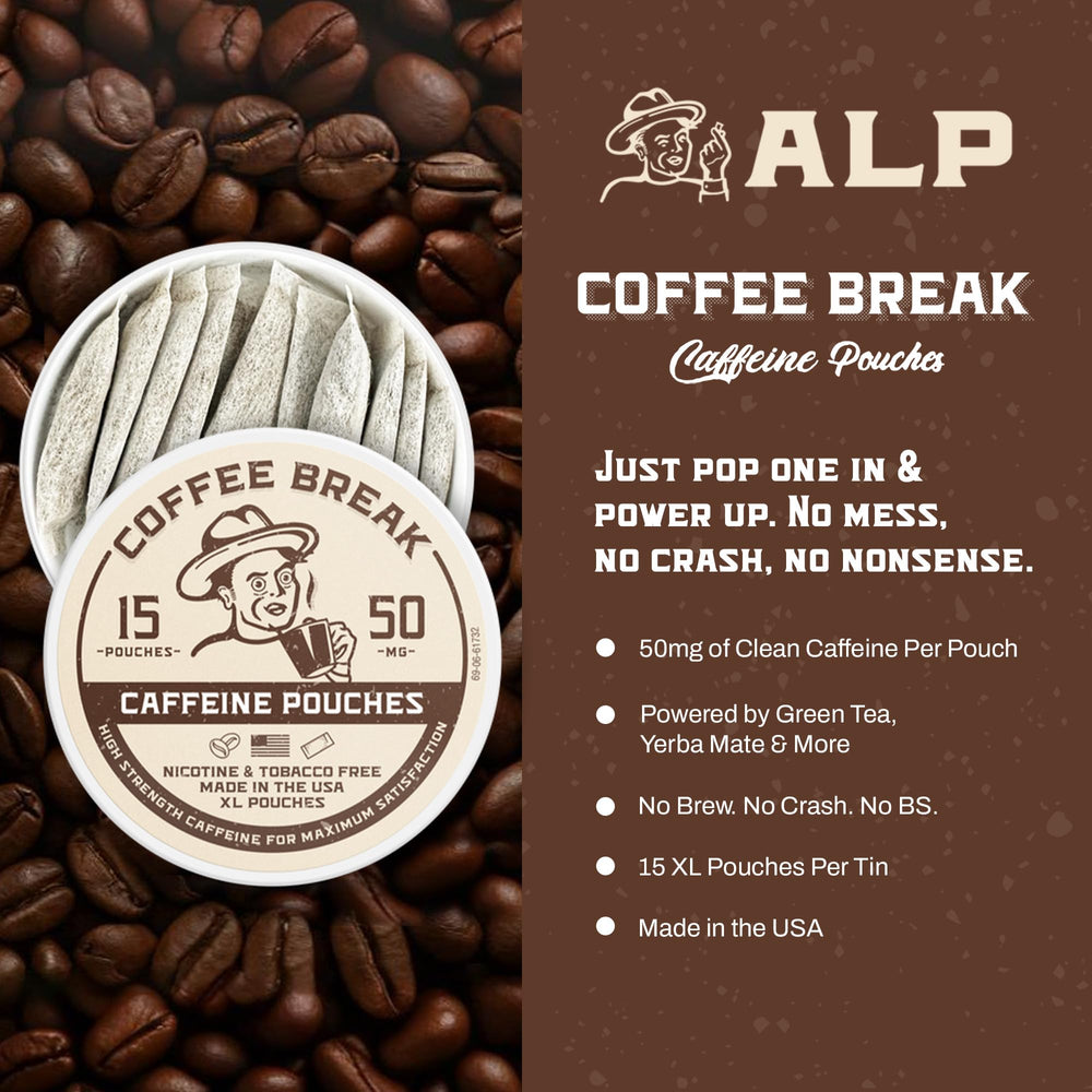Caffeine Break Coffee Break Made in USA label signals trusted quality.