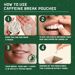 Caffeine Break Wintergreen pouch front view highlighting bold flavor