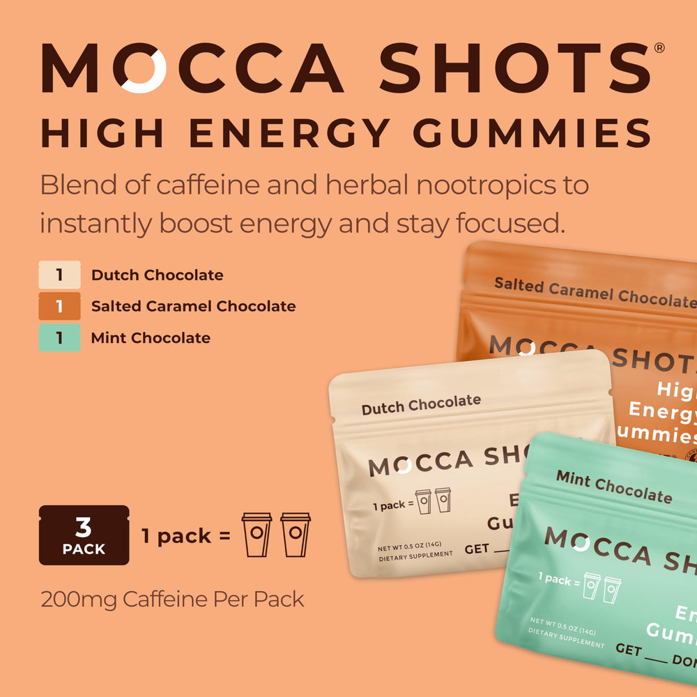 Packaging showing 200 mg caffeine per chew