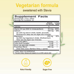 Partially filled cup with Cal-Mag Liquid showing measurement