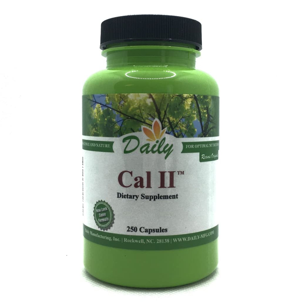 Cal-II bottle (green or white) containing 250 vegetarian capsules