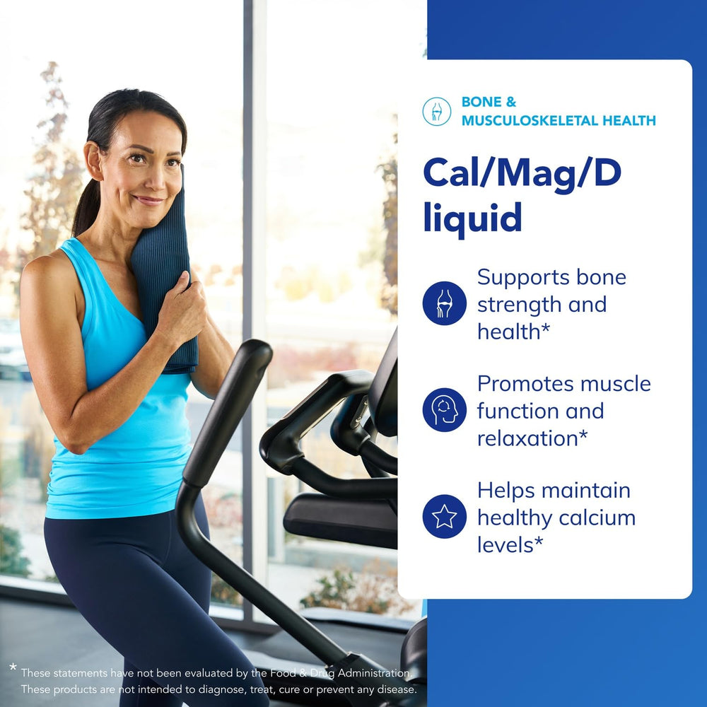 Cal/Mag/D Liquid label showing supplement facts