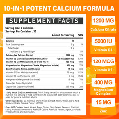 Calcium citrate gummies with Vitamin D3 and Vitamin K2