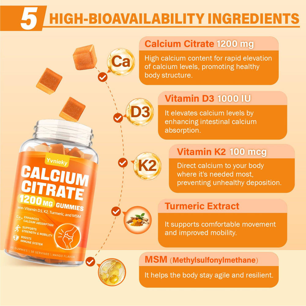 5-in-1 calcium gummies improving bone and teeth health