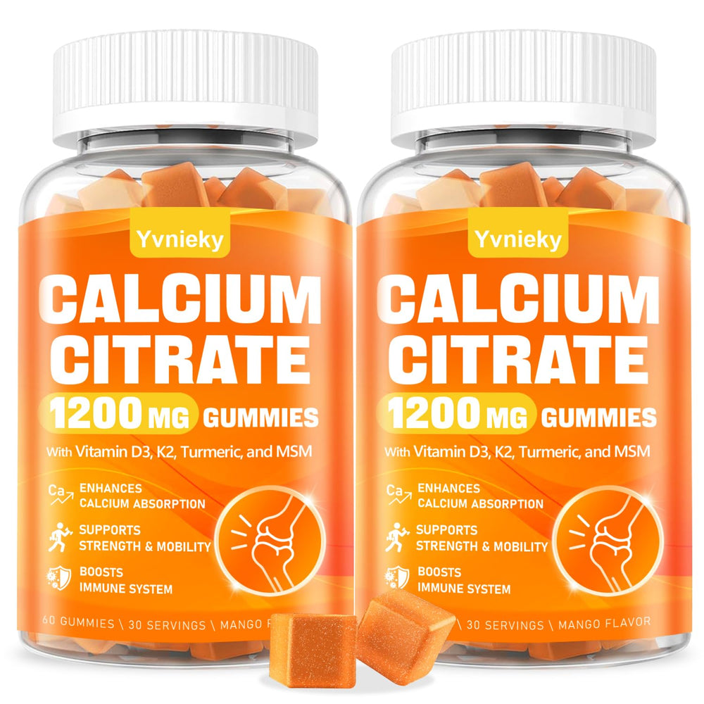 Calcium 1200 mg gummies with Vitamin D3 for adults - mango flavor