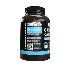 Lab-verified calcium carbonate supplement label