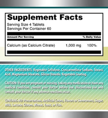 Another close-up view of calcium citrate 1000 mg tablets