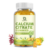 Calcium Citrate 1200mg with Vitamin D3 pineapple gummies bottle front view